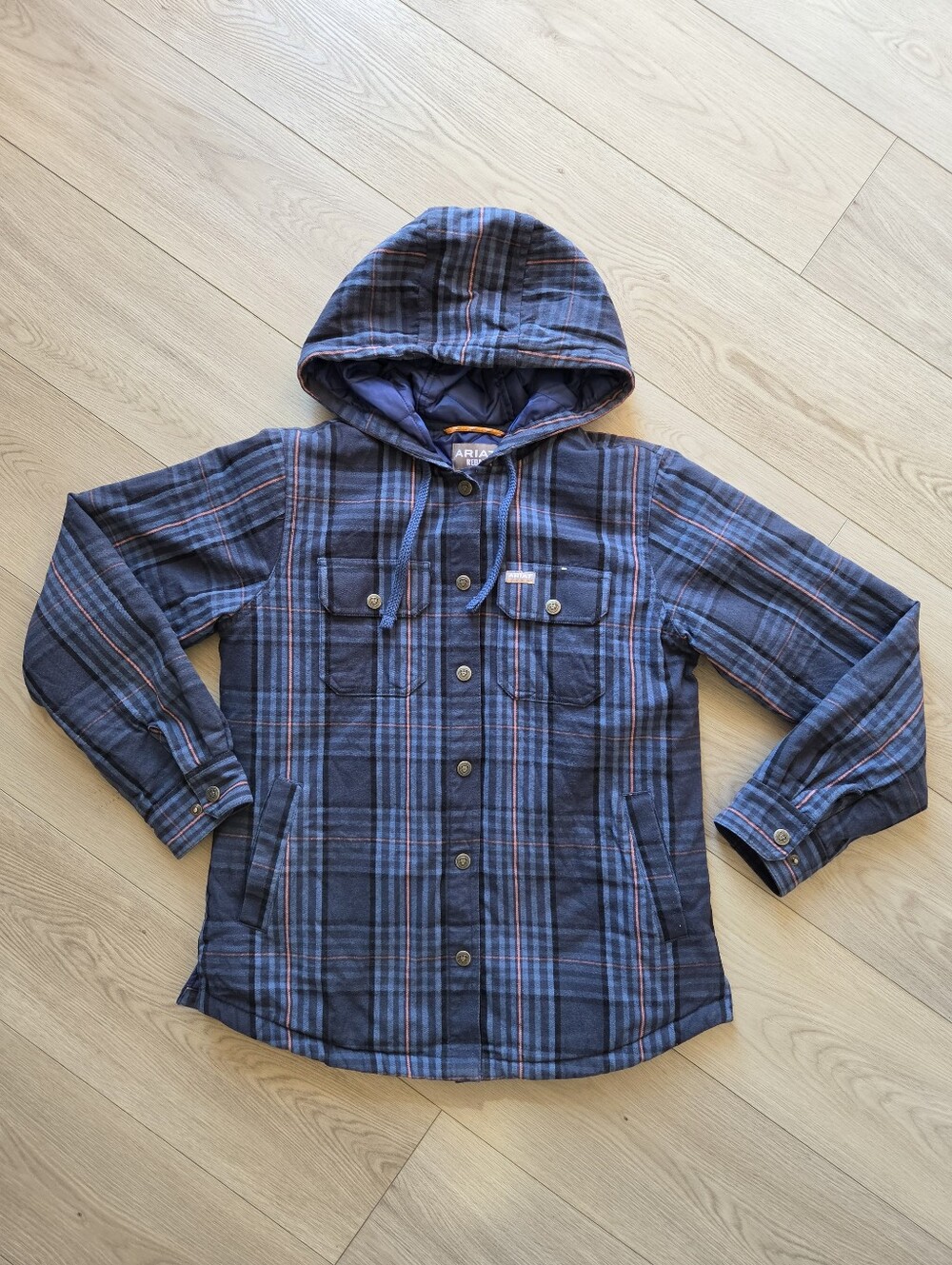 Ariat Rebar Women's Hooded Flannel Shirt Jacket / Shacket, XS *Read Condition